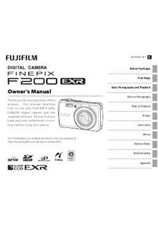 Fujifilm FinePix F200 EXR Printed Manual